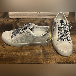 Shu shop brand Mia shoes. Gold with leopard shoe strings. Size 7.5.